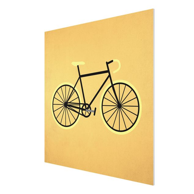 Bilder auf Hartschaumplatte Fahrrad in Gelb