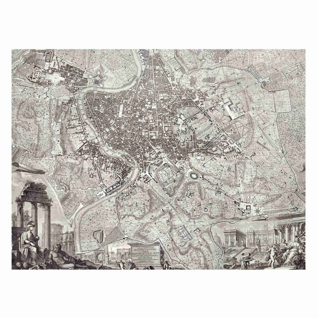 Wandbilder Vintage Stadtplan Rom