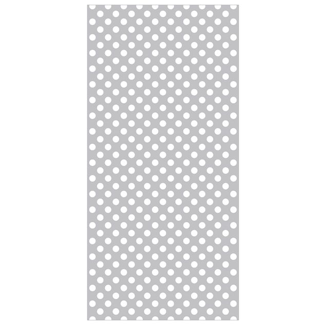 Raumteiler - Punkte in Weiß auf Grau 250x120cm