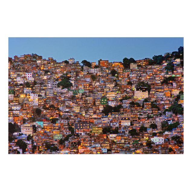 Foto auf Hartschaumplatte Rio de Janeiro Favela Sonnenuntergang