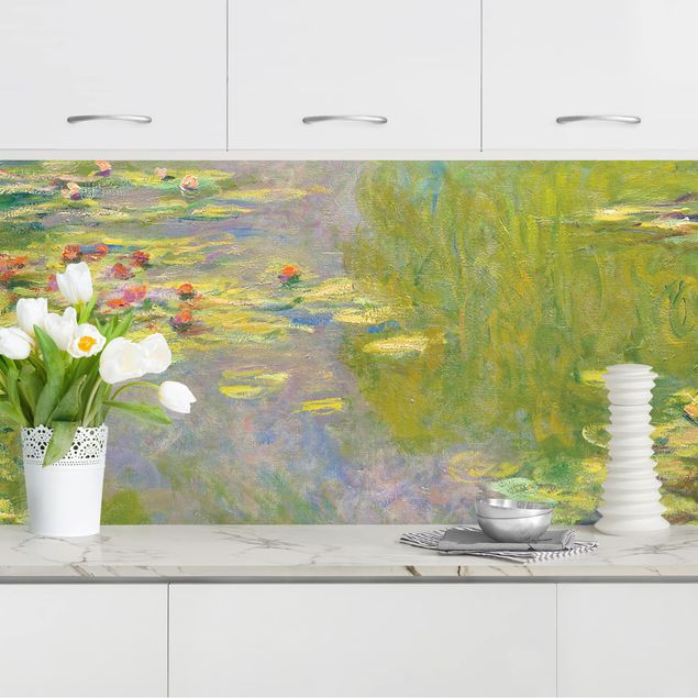 Küchenrückwand Folie Blumen Claude Monet - Grüne Seerosen