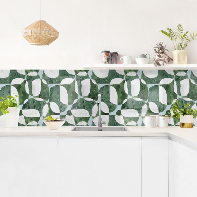 Küchenspiegel Lebende Steine Muster in Grün