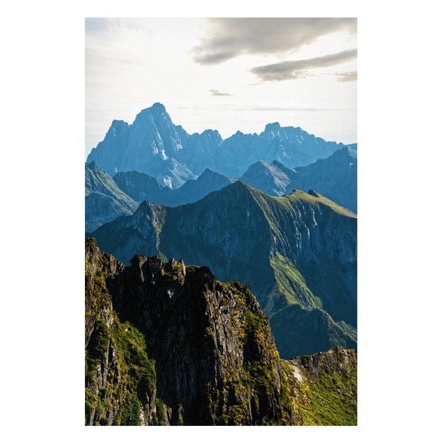 Magnettafel - Berge auf den Lofoten - Hochformat 2:3
