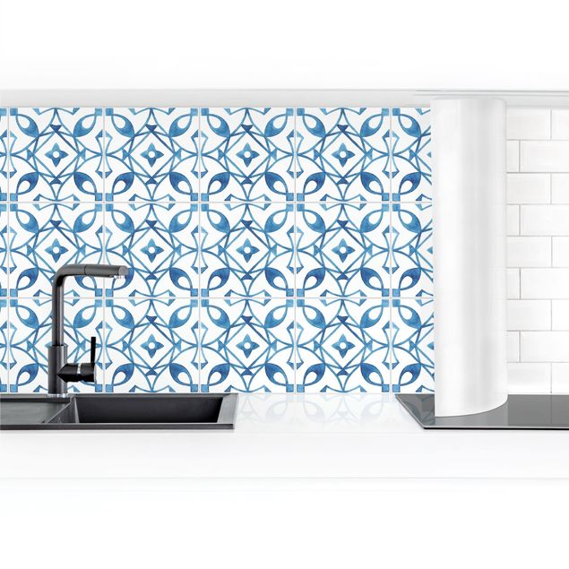 Küchenrückwand selbstklebend Aquarell Fliesen - Alvor