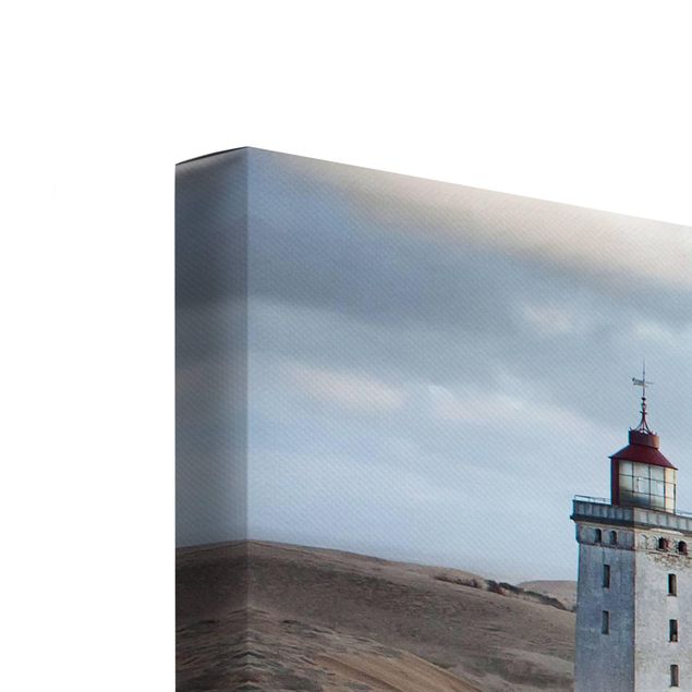 Leinwandbild 2-teilig - Leuchtturm in Dänemark - Hoch 3:4
