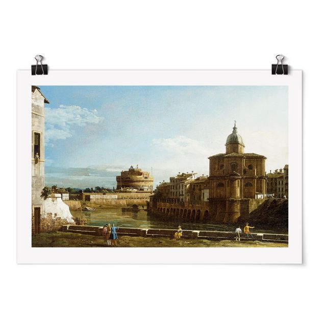 schöne Bilder Bernardo Bellotto - Ansicht Roms am Ufer