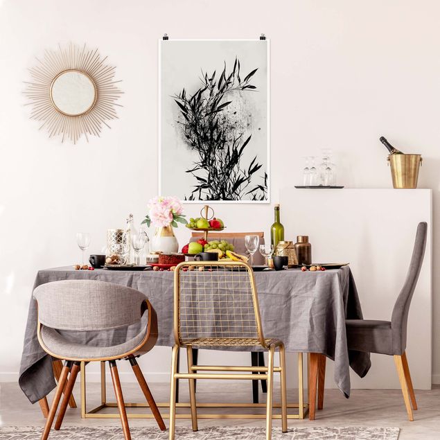 Moderne Poster Grafische Pflanzenwelt - Schwarzer Bambus