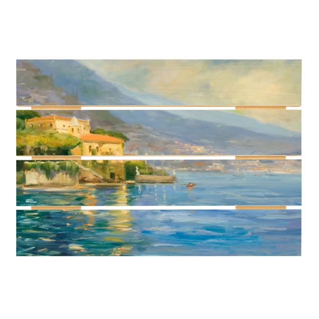 Holzbild - Italienische Landschaft - Meer - Querformat 2:3