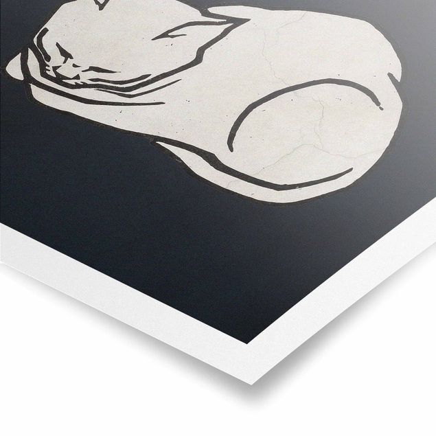 Kubistika Prints Schlafende Katze Illustration