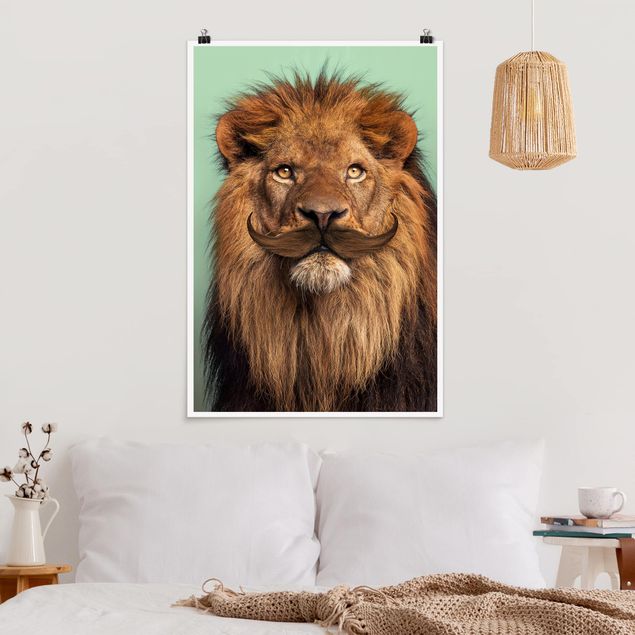 Poster Löwen Löwe mit Bart