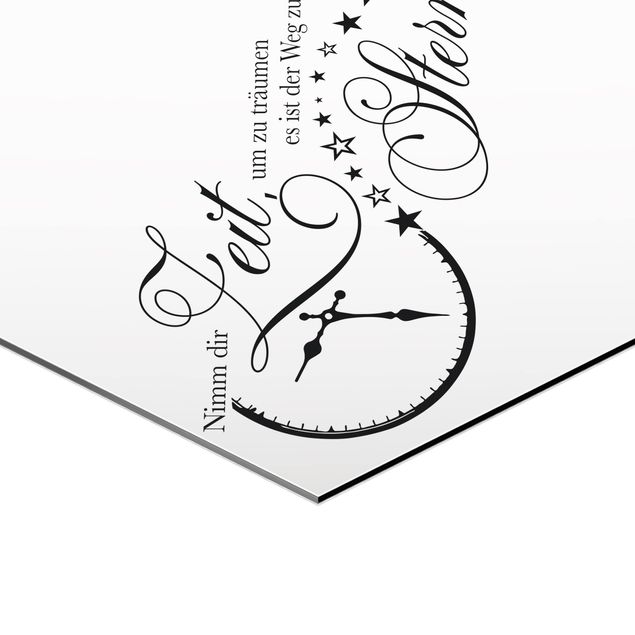 Hexagon Bild Alu-Dibond - Nimm dir Zeit - Sterne