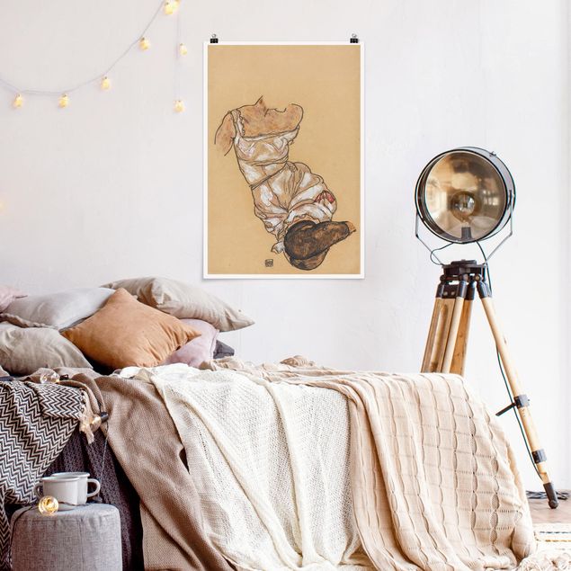 Moderne Poster Egon Schiele - Weiblicher Torso in Unterwäsche