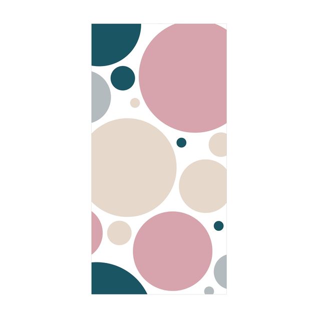Teppich rosa Komposition aus kleinen und großen Kreisen