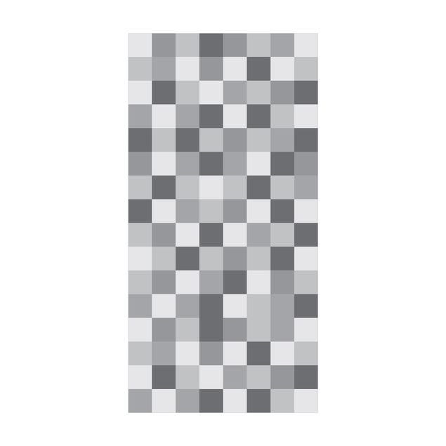 Teppich grau Geometrisches Muster Mosaik Grau