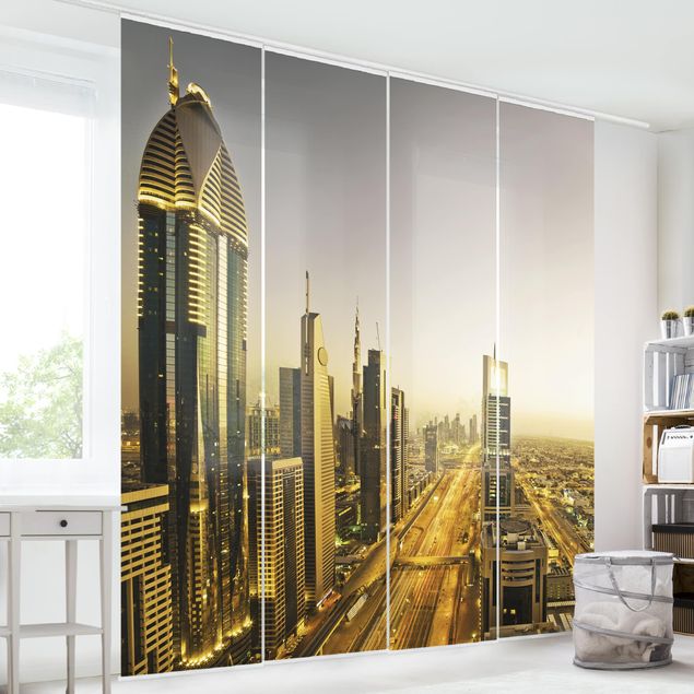 Schiebegardinen Skyline Goldenes Dubai