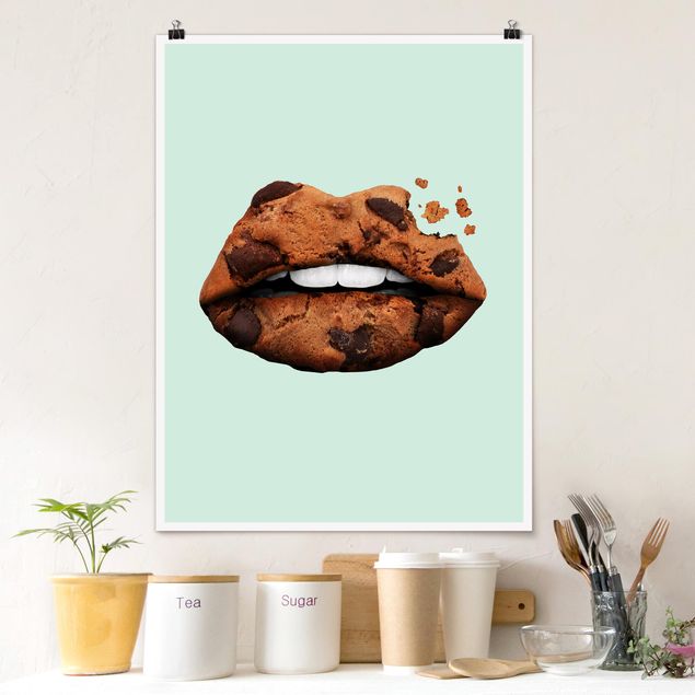 XXL Poster Lippen mit Keks