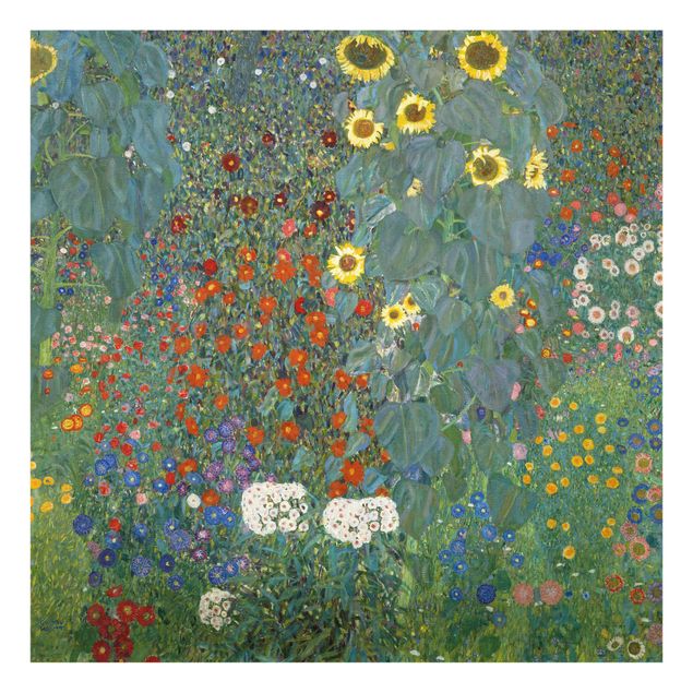 Spritzschutz Künstler Gustav Klimt - Garten Sonnenblumen