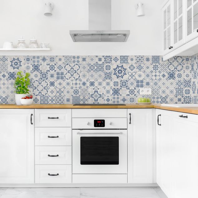 Küche Wandpaneel Keramikfliesen Agadir blau
