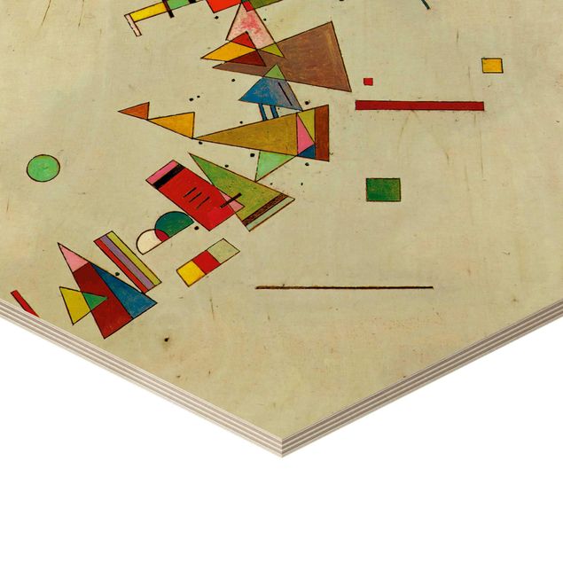 Hexagon Bild Holz - Wassily Kandinsky - Winkelschwung