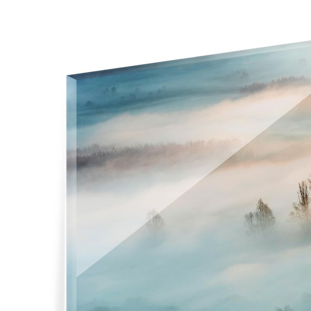 Spritzschutz Glas - Nebel bei Sonnenaufgang - Querformat - 3:2