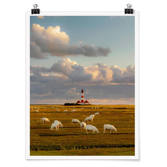 Rainer Mirau Bilder Nordsee Leuchtturm mit Schafsherde