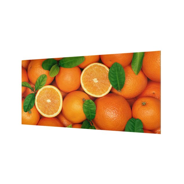 Spritzschutz Glas - Saftige Orangen - Querformat - 2:1