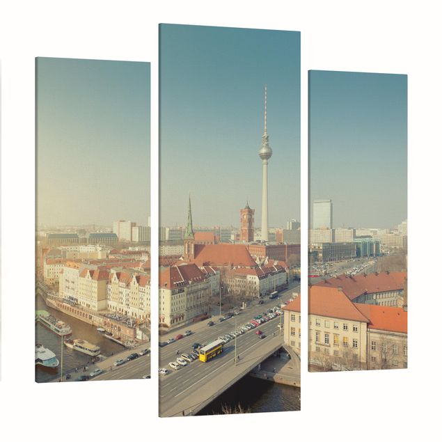 Leinwandbild 3-teilig - Berlin am Morgen - Galerie Triptychon