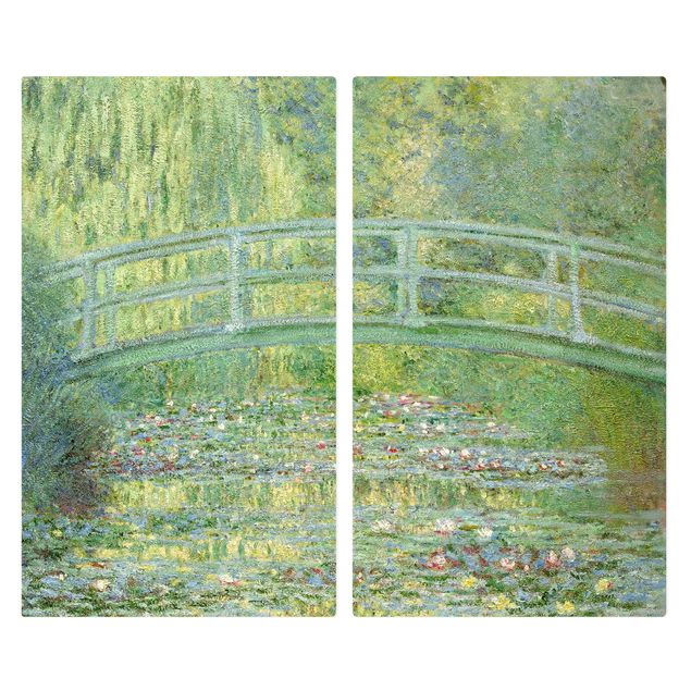 Herdabdeckplatte Glas - Claude Monet - Japanische Brücke - 52x80cm