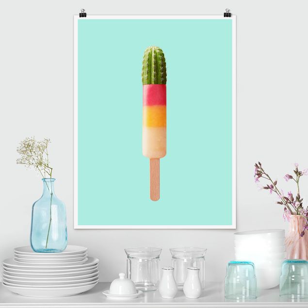 XXL Poster Eis mit Kaktus