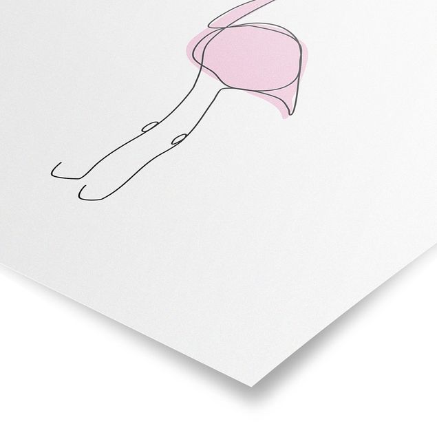 Poster - Flamingo Line Art - Quadrat 1:1