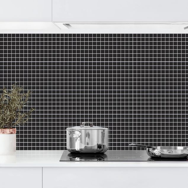 Platte Küchenrückwand Mosaikfliesen Schwarz Matt