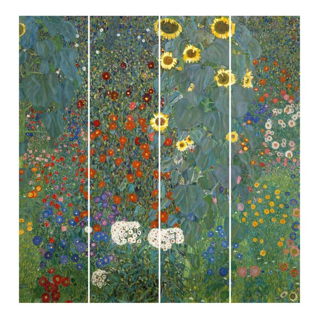 Schiebegardinen Set - Gustav Klimt - Bauerngarten mit Sonnenblumen - Flächenvorhänge