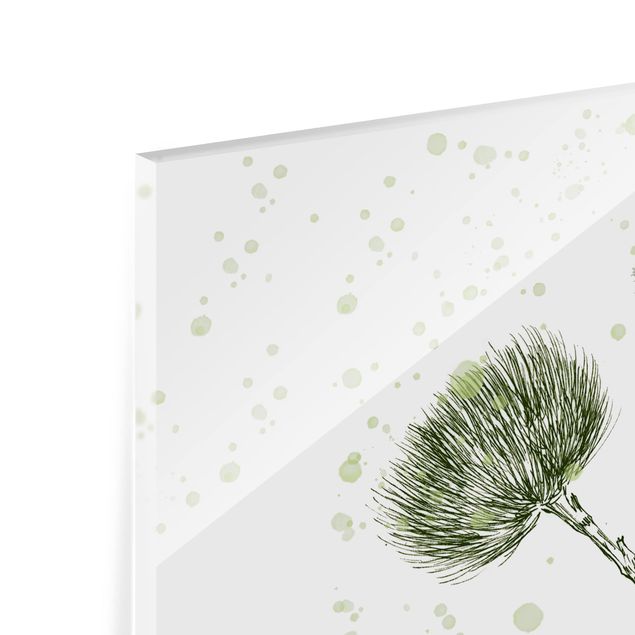 Glas Spritzschutz - Botanisches Aquarell - Quadrat - 1:1