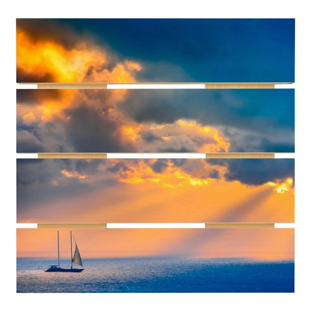 Holzbild - Sailing the Horizon - Quadrat 1:1
