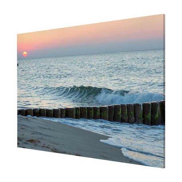Magnettafel Design Sonnenuntergang am Meer