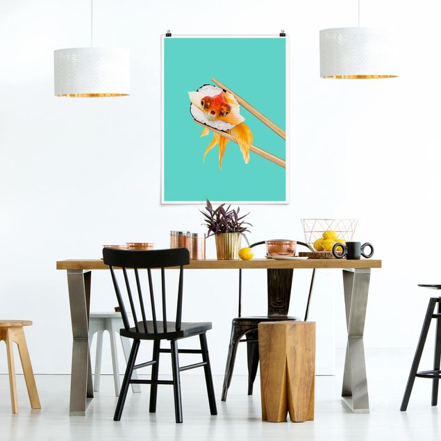 Wand Poster XXL Sushi mit Goldfisch