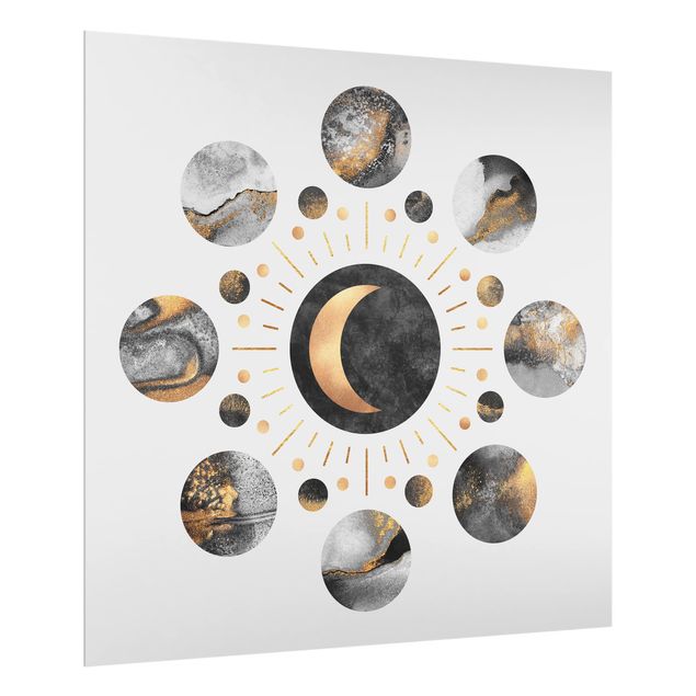 Fredriksson Poster Mondphasen Abstrakt Gold