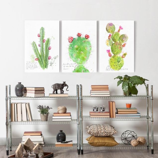 moderne Leinwandbilder Kaktus mit Bibelvers Set I