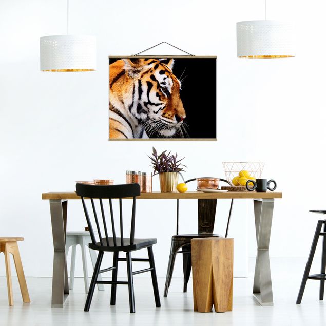 Stoffbilder mit Posterleisten Tiger Schönheit