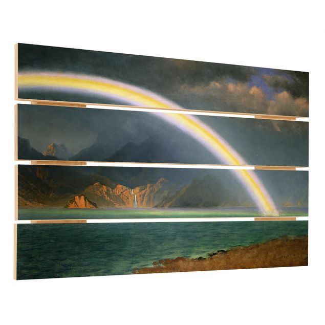 Holzbild - Albert Bierstadt - Regenbogen über Jenny Lake - Querformat 2:3