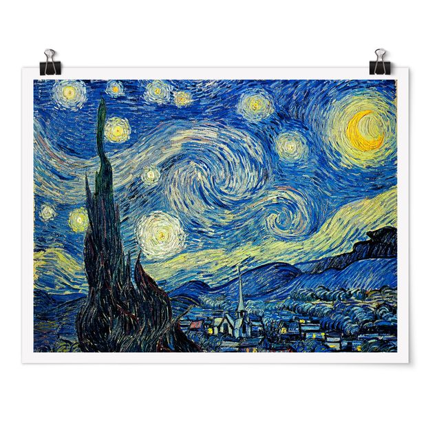 Poster - Vincent van Gogh - Sternennacht - Querformat 3:4