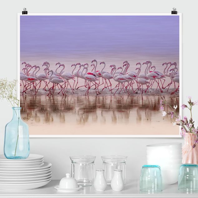 Wand Poster XXL Flamingo Party