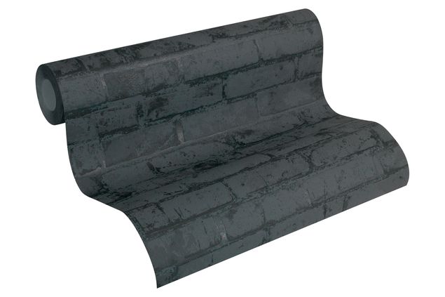 3D Tapete A.S. Création Best of Wood`n Stone 2nd Edition in Metallic Schwarz - 907882
