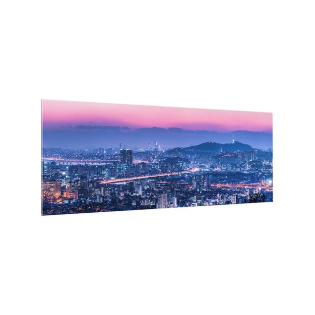 Spritzschutz Glas - Skyline von Seoul - Panorama 5:2