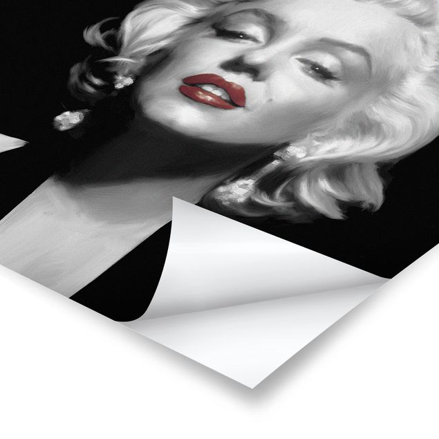 Poster - Marilyn mit roten Lippen - Quadrat 1:1