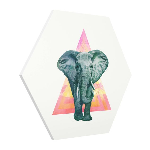 Hexagon Bild Forex - Illustration Elefant vor Dreieck Malerei