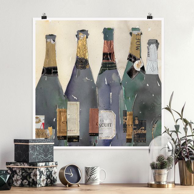 Moderne Poster Entkorkt - Champagner
