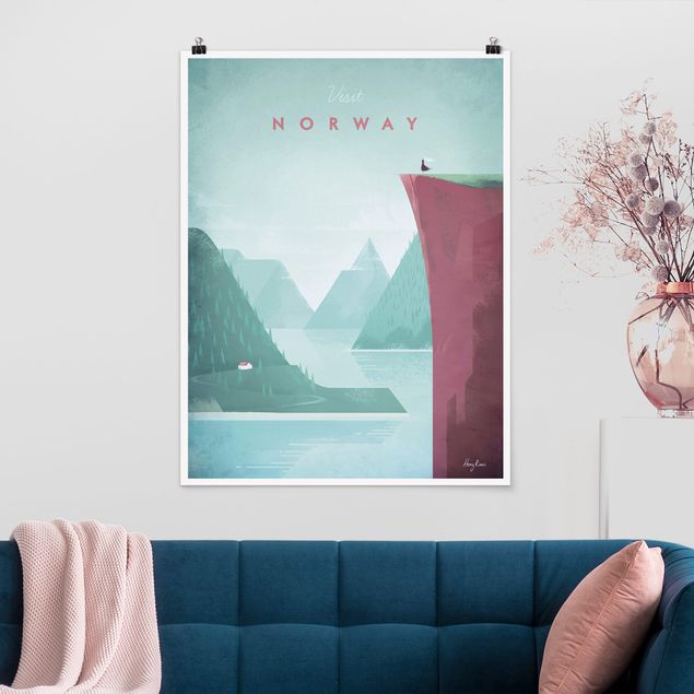 Poster Berge Reiseposter - Norwegen