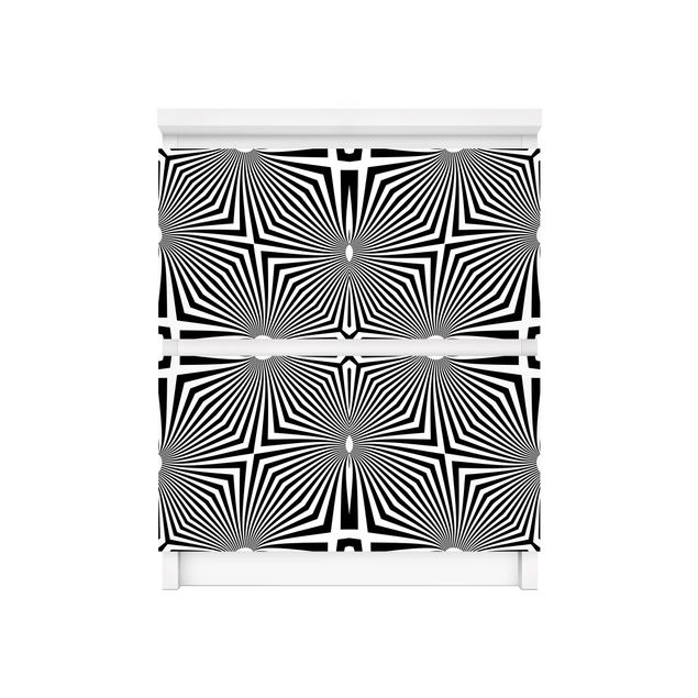Pattern Design Abstraktes Ornament Schwarzweiß