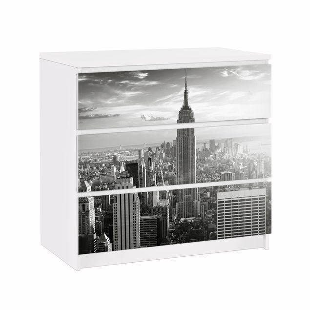 schwarze Klebefolie No.34 Manhattan Skyline Panorama